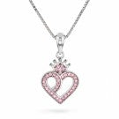 HALSKJEDE I SØLV- HJERTE MED KRONE